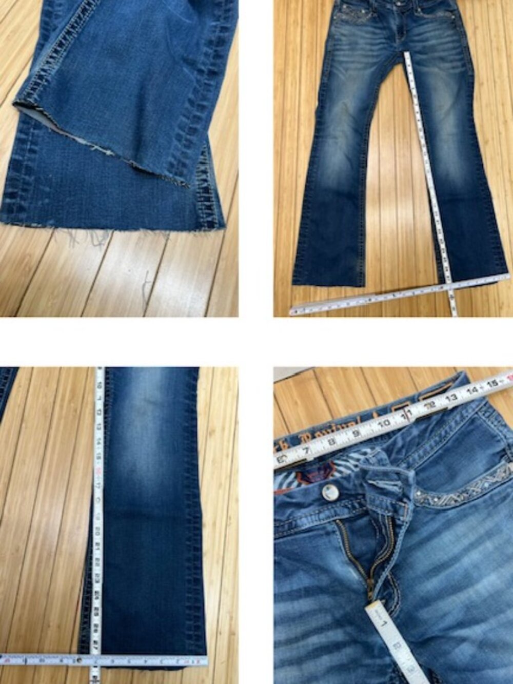 Jazlyn Boot Denim Jean Rock Revival Womens Y2K Embellished Sz 30"x29" (75 - Picture 7 of 13